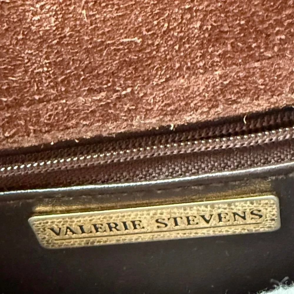 Valerie Stevens Brown Leather Crossbody Bag Vintage Minimalist Purse
